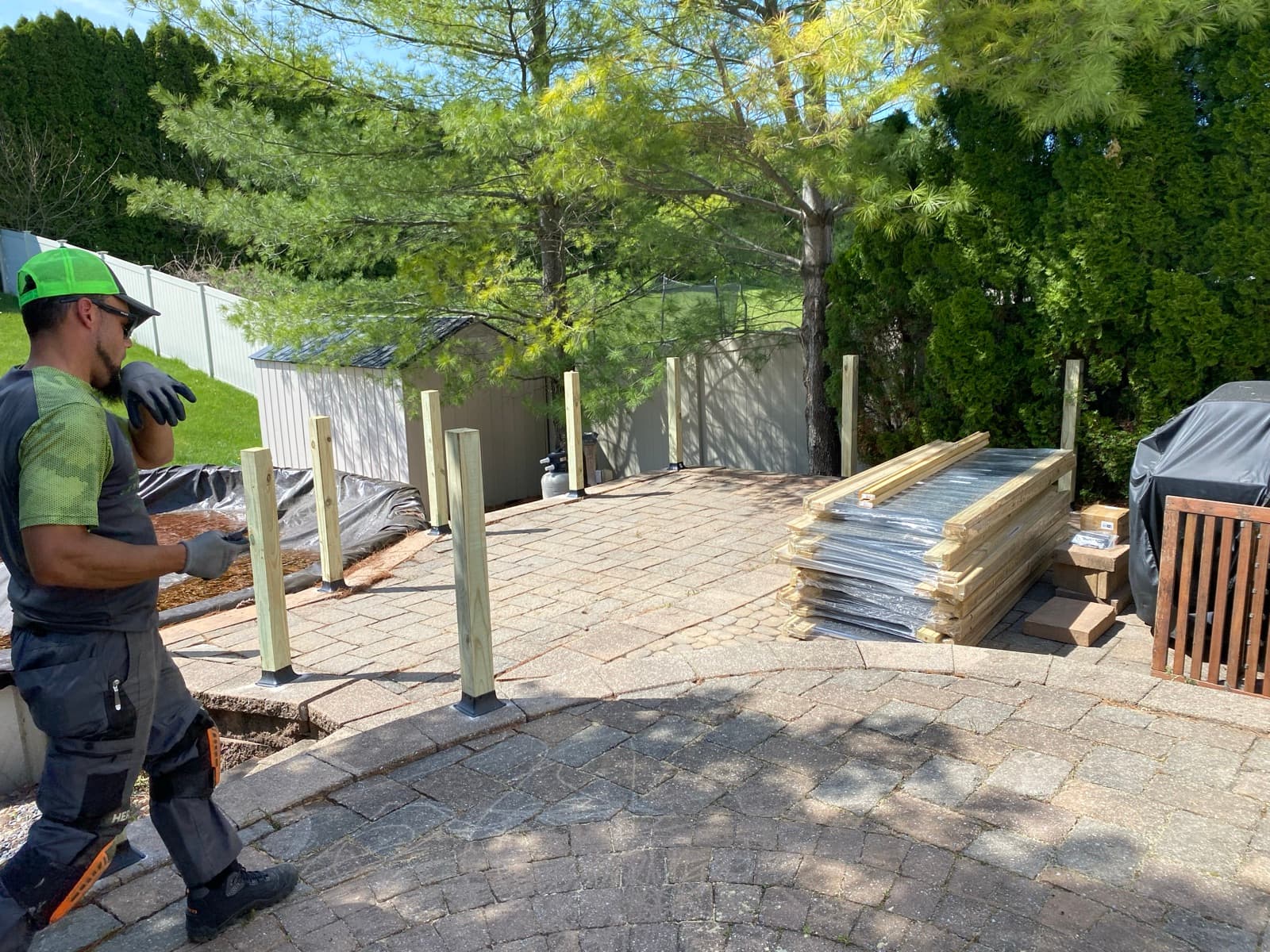 James Duckworth building a custom patio railing in Northampton, PA